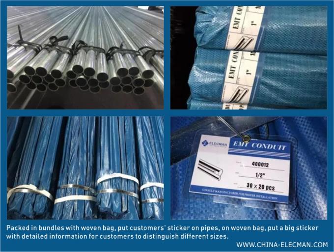ท่อโลหะไฟฟ้า ท่อร้อยสาย EMT UL797 Carbon Steel